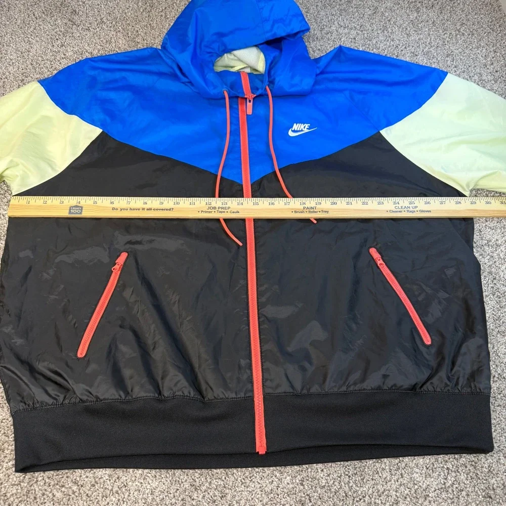 Nike Windrunner Jacket Mens XL Colorblock Blue Black Lime Green Full Zip Hooded